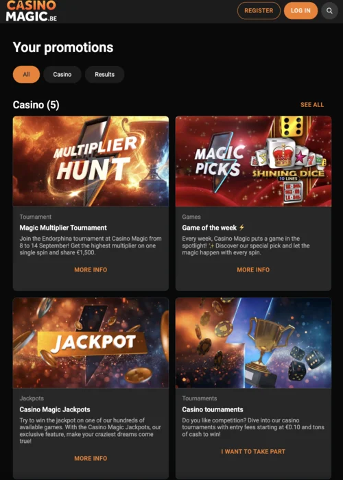 Exclusieve casino bonussen tot 1000€ + 200 gratis spins MagicWins Casino